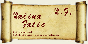 Malina Fatić vizit kartica